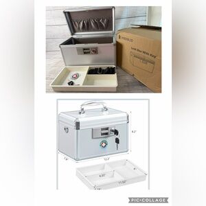 Locking Key Medicine Box,First Aid Key Safe Box with Lock,